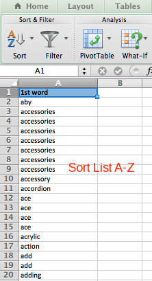 sort_excel_list_a-z