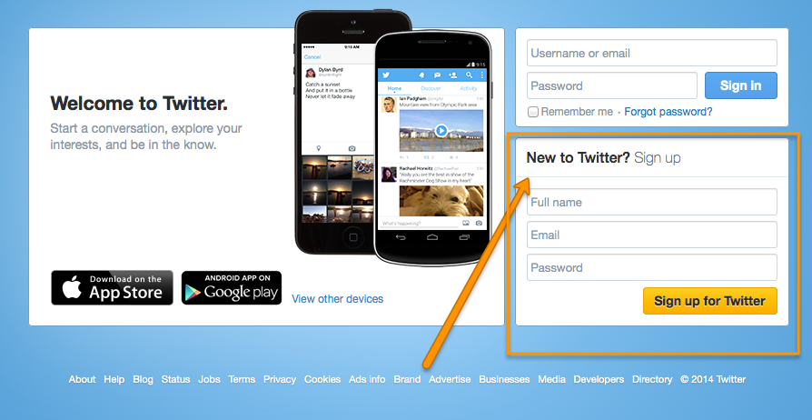 how to set up a twitter account