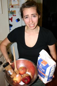 caitlin making apple pie