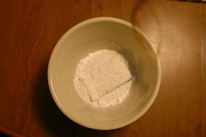 sponge and flour
