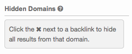 Hide Domains in Backlink Builder