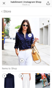 Habiliment's post in its shoppable format through the Like2buy link