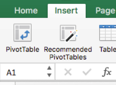 Pivot table creation