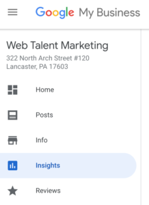 GMB Insights Tab