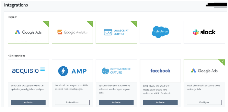 A list of platforms that integrate with CallRail